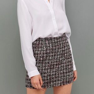 H&M Jacquard Weave Plaid Mini Skirt